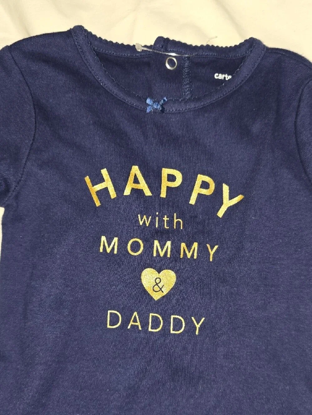 Carter's Navy and Gold 'Happy with Mommy & Daddy' Pajama Set